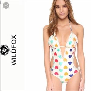 Wildfox Vintage Hearts Ruffled Monokini